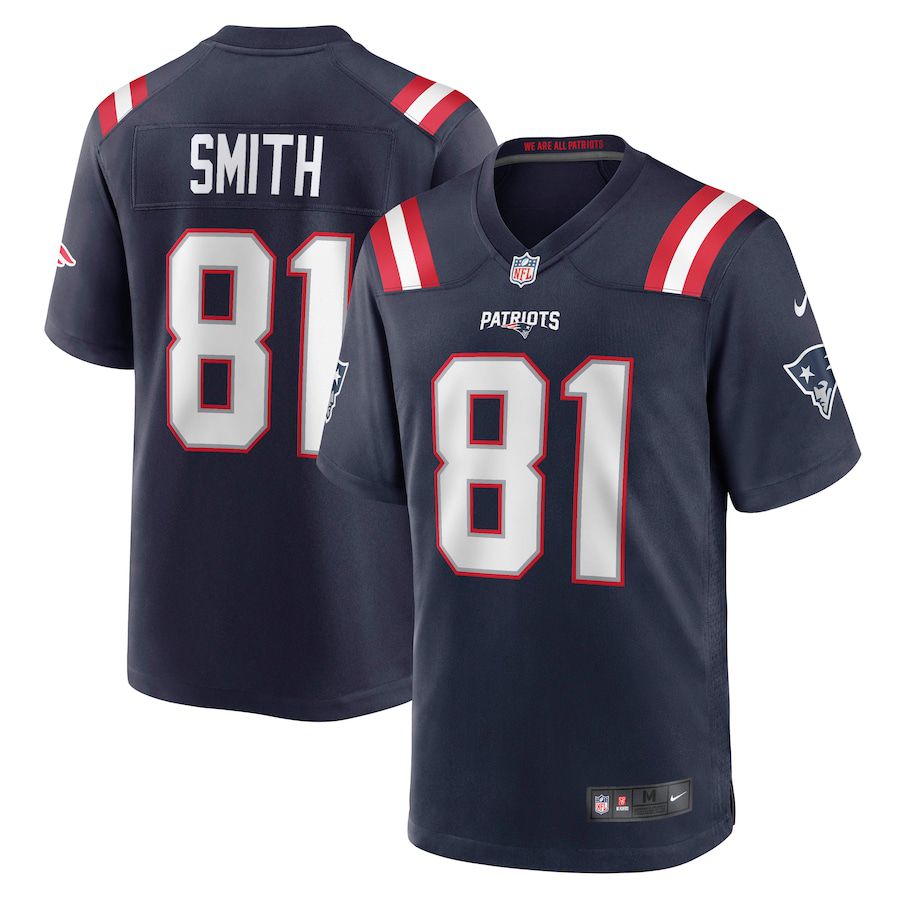 Men New England Patriots #81 Jonnu Smith Nike Navy Game Player NFL Jersey->new england patriots->NFL Jersey